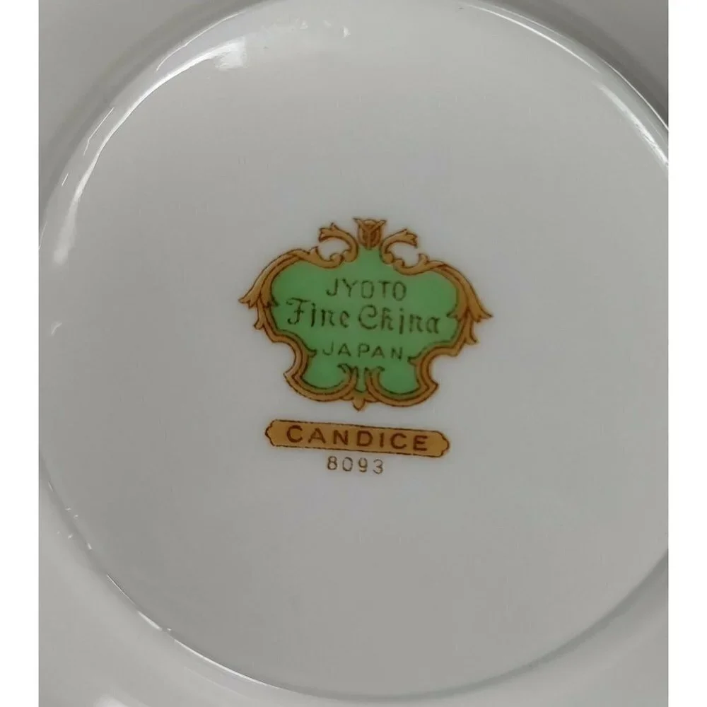 Vintage Jyoto Fine China Japan Candice 8093 Flower Ceramic White Gravy Boat